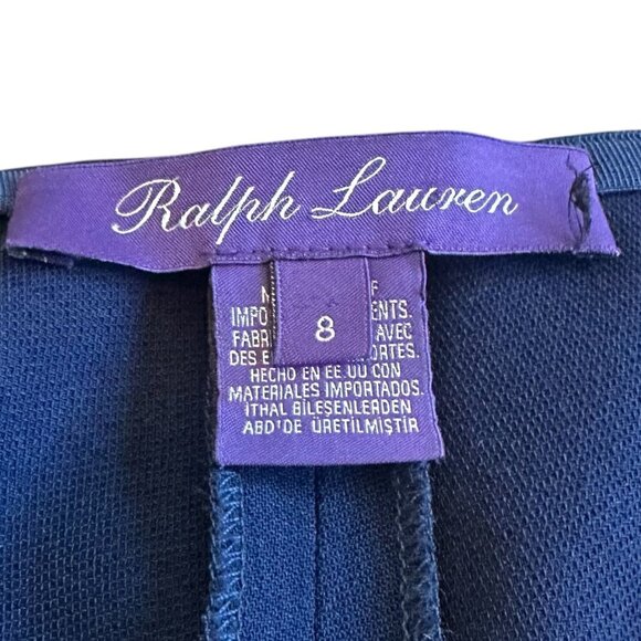 Ralph Lauren Purple Label Navy Cropped Length Pants Wool Stretch Size 8 Women's - Picture 9 of 10